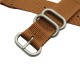 HNS 2 Pieces Khaki Heavy Duty Ballistic Nylon Watch Strap With 3 Matte Stainless Steel Rings