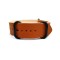 HNS Handmade Reto Style Honey Calf Leather Watch Strap With 3 PVD Coated Stainless Steel Rings