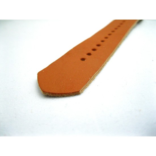 HNS Handmade Reto Style Honey Calf Leather Watch Strap With 3 PVD Coated Stainless Steel Rings