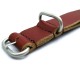 HNS Handmade Coffee Calf Leather Watch Strap With 3 Matt Stainless Steel Rings