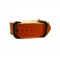 HNS Handmade Reto Style Brown Calf Leather Watch Strap With 3 PVD Coated Stainless Steel Rings