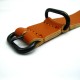 HNS Handmade Reto Style Brown Calf Leather Watch Strap With 3 PVD Coated Stainless Steel Rings