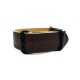 HNS Handmade Reto Style Dark Brown Calf Leather Watch Strap With 3 PVD Coated Stainless Steel Rings