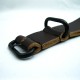 HNS Handmade Reto Style Dark Brown Calf Leather Watch Strap With 3 PVD Coated Stainless Steel Rings