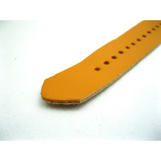 HNS Handmade Merigold Calf Leather Watch Strap With 5 Matt Stainless Steel Rings