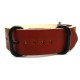 HNS Handmade Reto Style Coffee Calf Leather Watch Strap With 3 PVD Coated Stainless Steel Rings