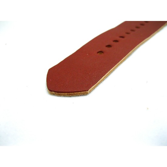 HNS Handmade Reto Style Coffee Calf Leather Watch Strap With 3 PVD Coated Stainless Steel Rings