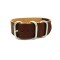 HNS Handmade Brown Calf Leather Watch Strap With 5 Matt Stainless Steel Rings