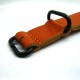 HNS Handmade Antique Vintage Style Honey Calf Leather Watch Strap With 3 PVD Coated Stainless Steel Rings