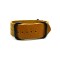 HNS Handmade Antique Vintage Style Walnut Calf Leather Watch Strap With 3 PVD Coated Stainless Steel Rings