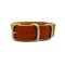 HNS Handmade Nut Brown Calf Leather Watch Strap With 5 Matt Stainless Steel Rings