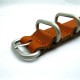 HNS Handmade Nut Brown Calf Leather Watch Strap With 5 Matt Stainless Steel Rings