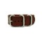HNS Handmade Chocolate Brown  Calf Leathe Watch Strap With 5 Matt Stainless Steel Rings