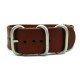 HNS Handmade Chocolate Brown  Calf Leathe Watch Strap With 5 Matt Stainless Steel Rings