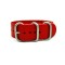 HNS Handmade Red Calf Leather Watch Strap With 5 Matt Stainless Steel Rings