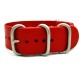 HNS Handmade Red Calf Leather Watch Strap With 5 Matt Stainless Steel Rings