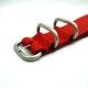 HNS Handmade Red Calf Leather Watch Strap With 5 Matt Stainless Steel Rings