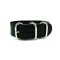 HNS Handmade Black Calf Leather Watch Strap With 5 Polished Stainless Steel Rings