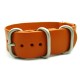 HNS Handmade Honey Calf Leather Watch Strap With 5 Matt Stainless Steel Rings