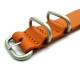 HNS Handmade Honey Calf Leather Watch Strap With 5 Matt Stainless Steel Rings