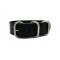 HNS Handmade Black Calf Leather Watch Strap With 5 Matt Stainless Steel Rings