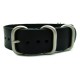 HNS Handmade Black Calf Leather Watch Strap With 5 Matt Stainless Steel Rings