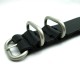 HNS Handmade Black Calf Leather Watch Strap With 5 Matt Stainless Steel Rings