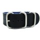 HNS Handmade Matt Black Calf Leather Watch Strap With 5 Matt Stainless Steel Rings