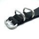 HNS Handmade Matt Black Calf Leather Watch Strap With 5 Matt Stainless Steel Rings