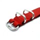 HNS Handmade Red Calf Leather Watch Strap With 5 Polished Stainless Steel Rings
