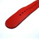 HNS Handmade Red Calf Leather Watch Strap With 5 Polished Stainless Steel Rings