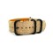 HNS Handmade Rough Style Light Tan Calf Leather Watch Strap With 4 PVD Coated Stainless Steel Rings