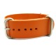 HNS Handmade Honey Calf Leather Watch Strap With 3 Matt Stainless Steel Rings