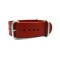 HNS Handmade Red Brown Calf Leather Watch Strap With 3 Matt Stainless Steel Rings