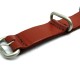 HNS Handmade Red Brown Calf Leather Watch Strap With 3 Matt Stainless Steel Rings