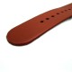 HNS Handmade Red Brown Calf Leather Watch Strap With 3 Matt Stainless Steel Rings