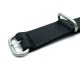 HNS Handmade Black Calf Leather Watch Strap With 3 Matt Stainless Steel Rings