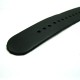 HNS Handmade Black Calf Leather Watch Strap With 3 Matt Stainless Steel Rings