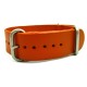 HNS Handmade Honey Brown Calf Leather Watch Strap With 3 Matt Stainless Steel Rings