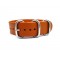 HNS Handmade Honey Calf Leather Watch Strap With 5 Polished Stainless Steel Rings