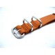 HNS Handmade Honey Calf Leather Watch Strap With 5 Polished Stainless Steel Rings