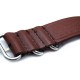 HNS Handmade Dark Brown Calf Leather Watch Strap With 5 Polished Stainless Steel Rings