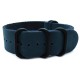 HNS Handmade Antique Vintage Style Blue Calf Leather Watch Strap With 5 PVD Coated Stainless Steel Rings