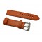 HNS Handmade Red Brown Calf Leather Watch Strap With 2 Leather Rings