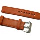 HNS Handmade Red Brown Calf Leather Watch Strap With 2 Leather Rings