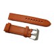 HNS Handmade Red Brown Calf Leather Watch Strap With 2 Leather Rings