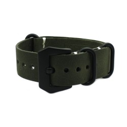 HNS Handmade Antique Vintage Style Olive Calf Leather Watch Strap With PVD Coated PRE-V Buckle