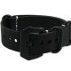 HNS Handmade Antique Vintage Style Black Calf Leather Watch Strap With PVD Coated PRE-V Buckle