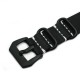 HNS Handmade Antique Vintage Style Black Calf Leather Watch Strap With PVD Coated PRE-V Buckle