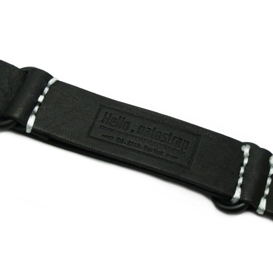 HNS Handmade Antique Vintage Style Black Calf Leather Watch Strap With PVD Coated PRE-V Buckle